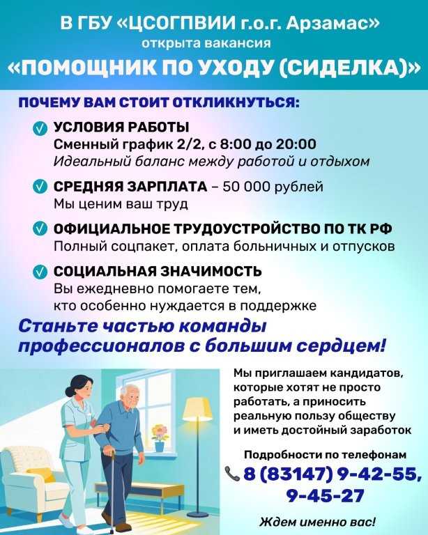 Требуется помощник по уходу (сиделка)
