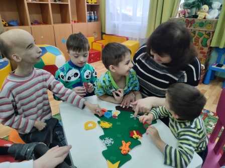 На занятиях 