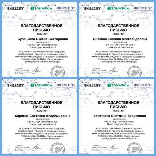 Благодарность от SkillCity