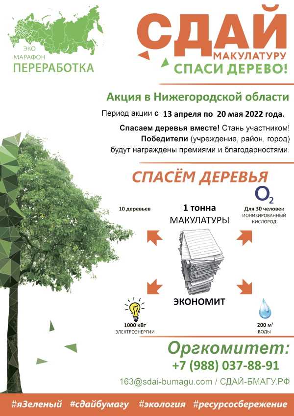 Сдай макулатуру, спаси дерево!