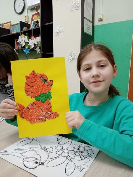 Аппликация из крупы
