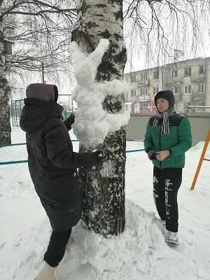 Кролик из снега