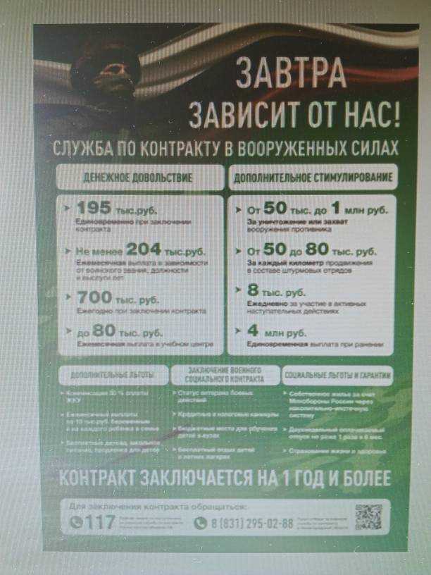 Служба по контракту в Вооруженных силах.